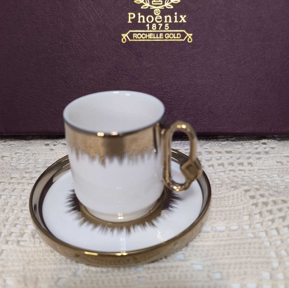 Bone China Set Sauces And Cups Rochelle Gold - Picture 3 of 10